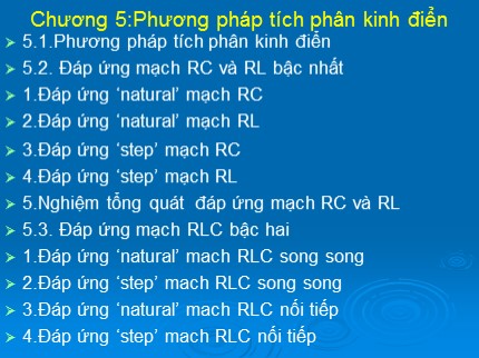 Bài giảng Giải tích mạch - Chương 5: Phương pháp tích phân kinh điển