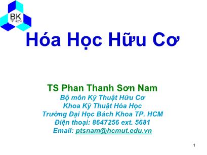 Bài giảng Hóa học hữu cơ - Chương 1: Đồng phân - Phan Thanh Sơn Nam