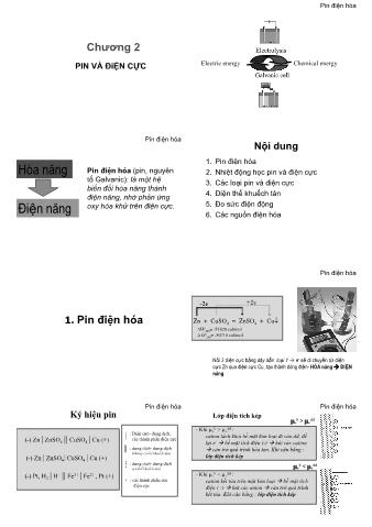 Bài giảng Hóa Lý 2 - Chương 2: Pin và điện cực