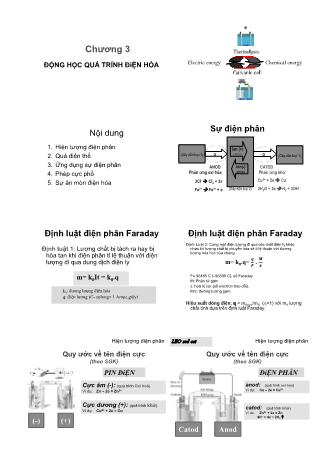 Bài giảng Hóa Lý 2 - Chương 3: Động học quá trình điện hóa