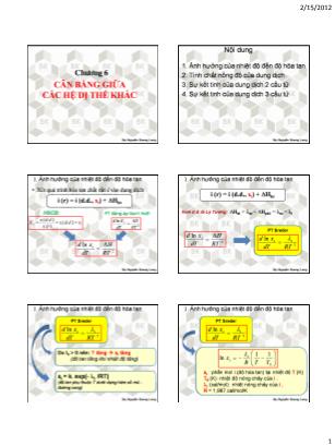 Bài giảng Hóa lý - Hóa keo - Chương 6: Cân bằng giữa các hệ dị thể khác