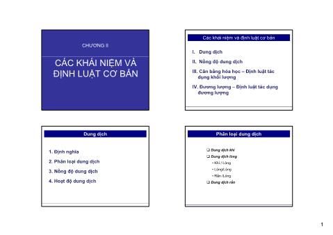 Bài giảng Hóa phân tích - Chương 2: Các khái niệm và định luật cơ bản - Nguyễn Thị Lan Phi