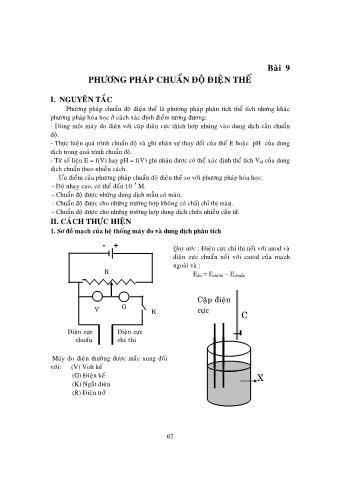 Bài giảng Hóa phân tích tham khảo - Bài 9: Phương pháp chuẩn độ điện thế