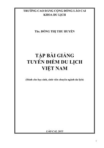 Bài giảng Tuyến điểm du lịch Việt Nam