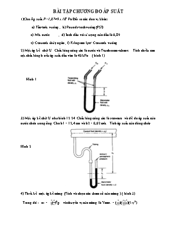 Bài tập Dung sai kĩ thuật đo - Chương: Đo áp suất