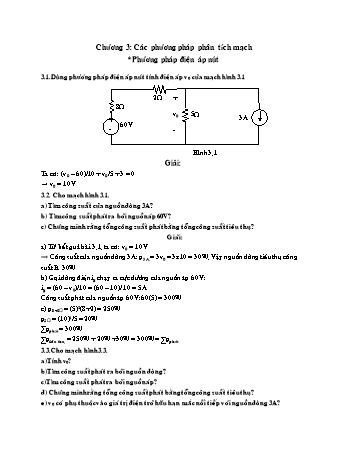 Bài tập Giải tích mạch - Chương 3: Các phương pháp phân tích mạch