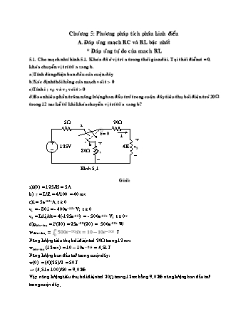 Bài tập Giải tích mạch - Chương 5: Phương pháp tích phân kinh điển