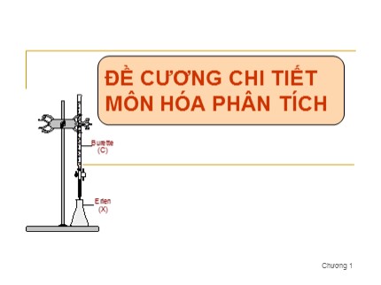 Đề cương Hóa phân tích - Đại cương về các phương pháp phân tích hóa lý - Nguyễn Thị Thu Vân