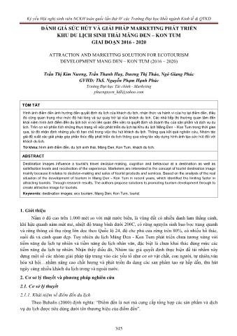 Đề tài Đánh giá sức hút và giải pháp marketing phát triển khu du lịch sinh thái măng đen – Kon Tum giai đoạn 2016 - 2020