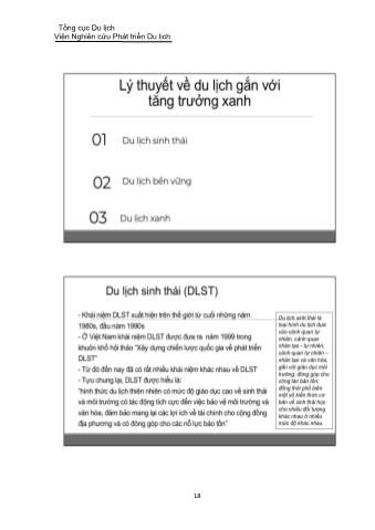 Đề tài Lý thuyết về du lịch gắn với tăng trưởng xanh