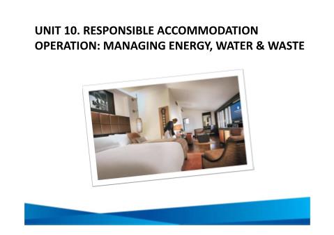 Đề tài Responsible accommodation operation: Managing energy, water & waste