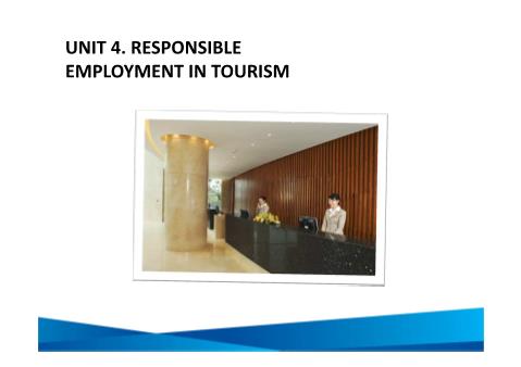 Đề tài Responsible employment in tourism