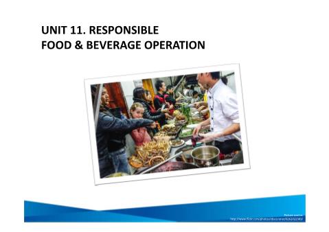 Đề tài Responsible food & beverage operation