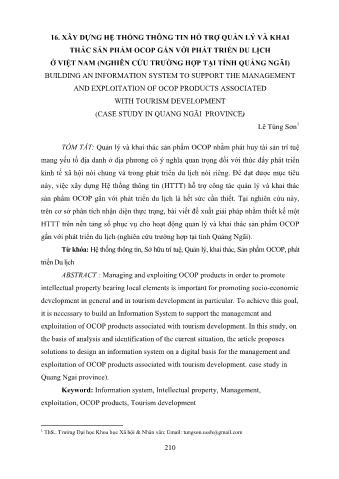 Đề tài Xây dựng hệ thống thông tin hỗ trợ quản lý và khai thác sản phẩm OCOP gắn với phát triển du lịch