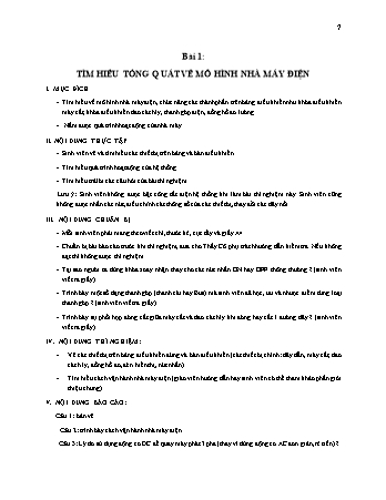 Tài liệu thí nghiệm Giải tích hệ thống điện - Bài 2: Tìm hiểu tổng quát về mô hình nhà máy điện